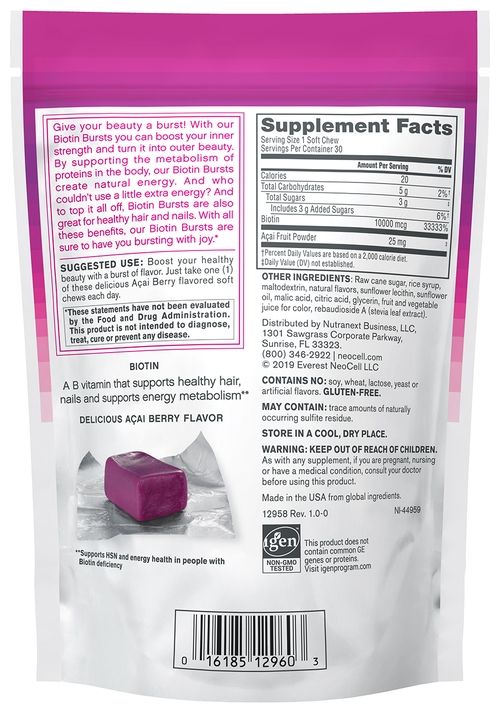 Neocell Biotin Bursts 30 Soft Chews - Image 2