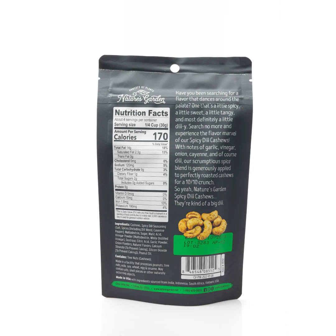 Nature's Garden Spicy Dill Cashews 113g - Image 3