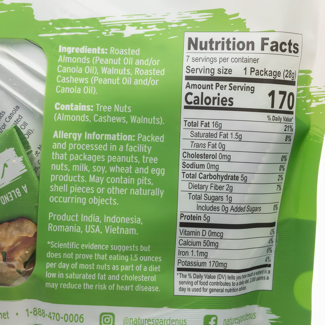 Nature's Garden Omega-3 Nut Mix 7 Bags (28g) - Image 2