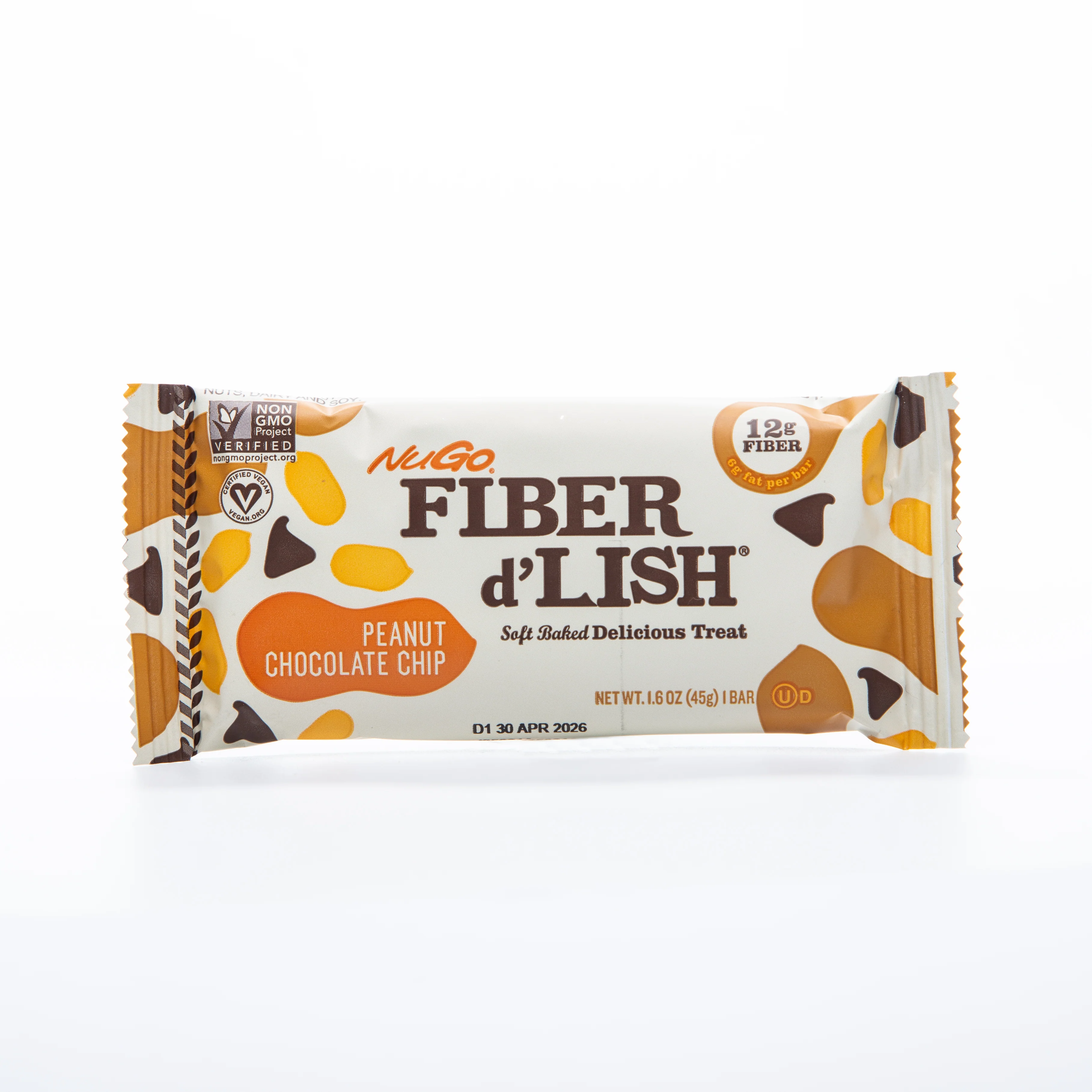 Nugo Fiber Peanut Chocolate Chip 45g