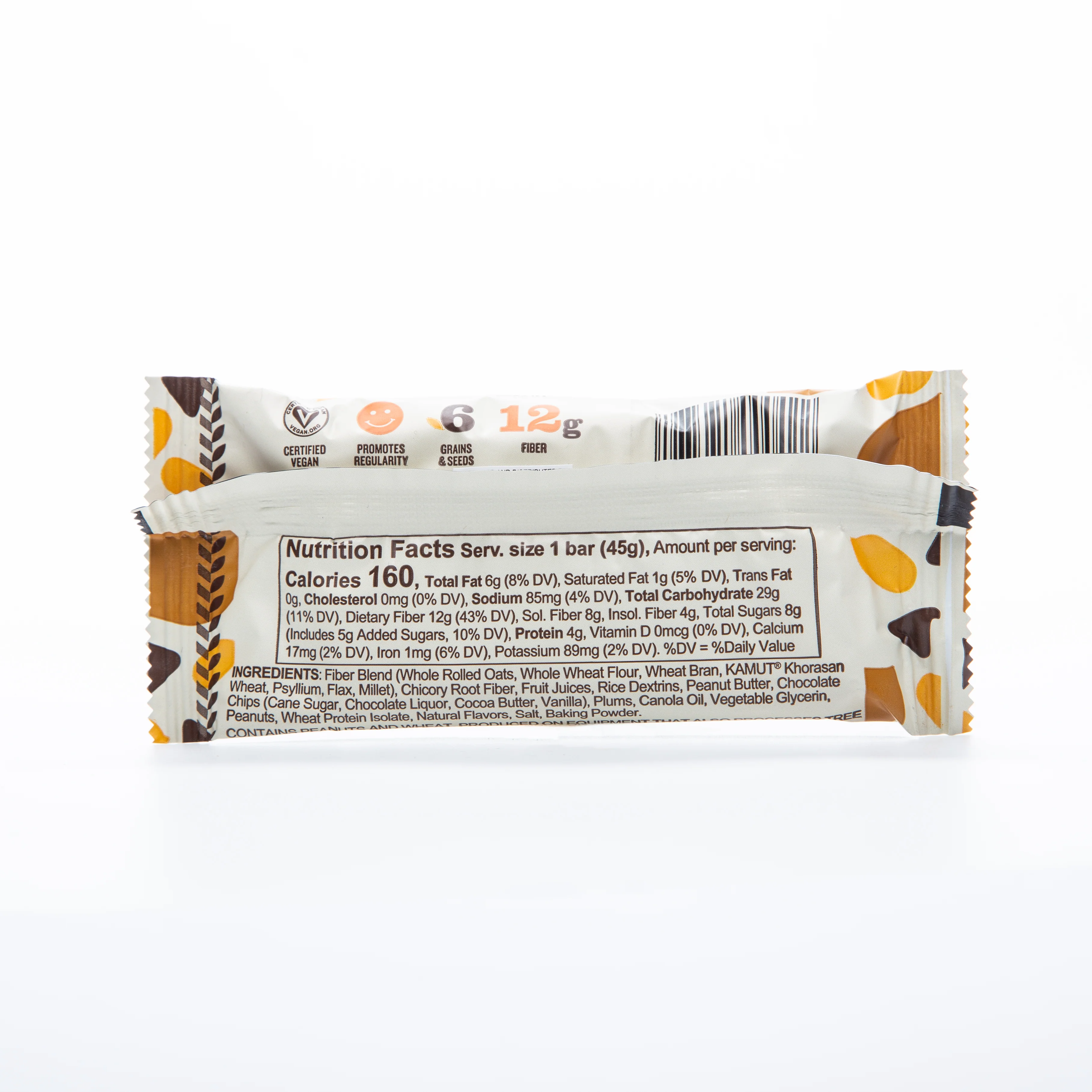 Nugo Fiber Peanut Chocolate Chip 45g - Image 2