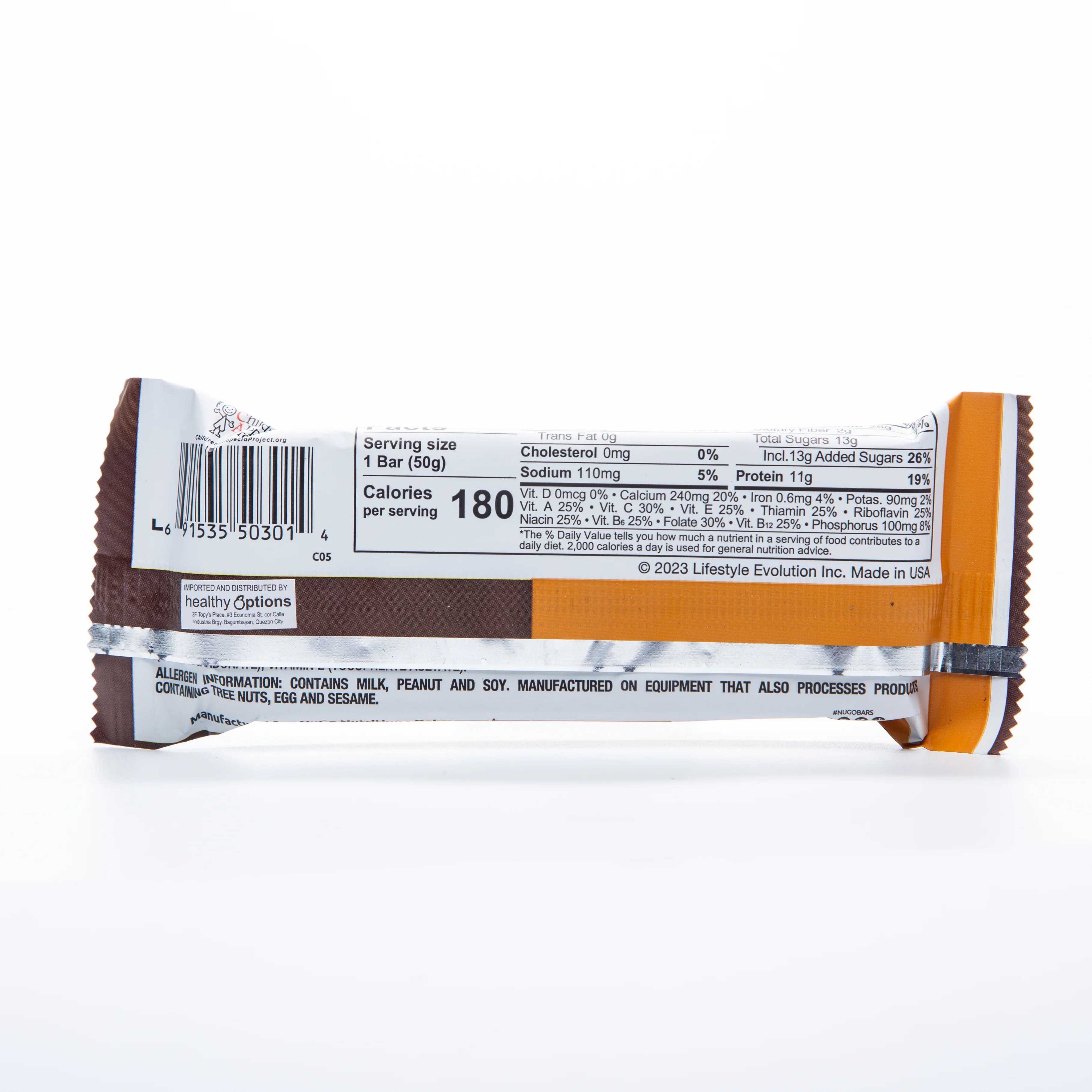 Nugo Original Peanut Butter Chocolate Bar 50g - Image 3