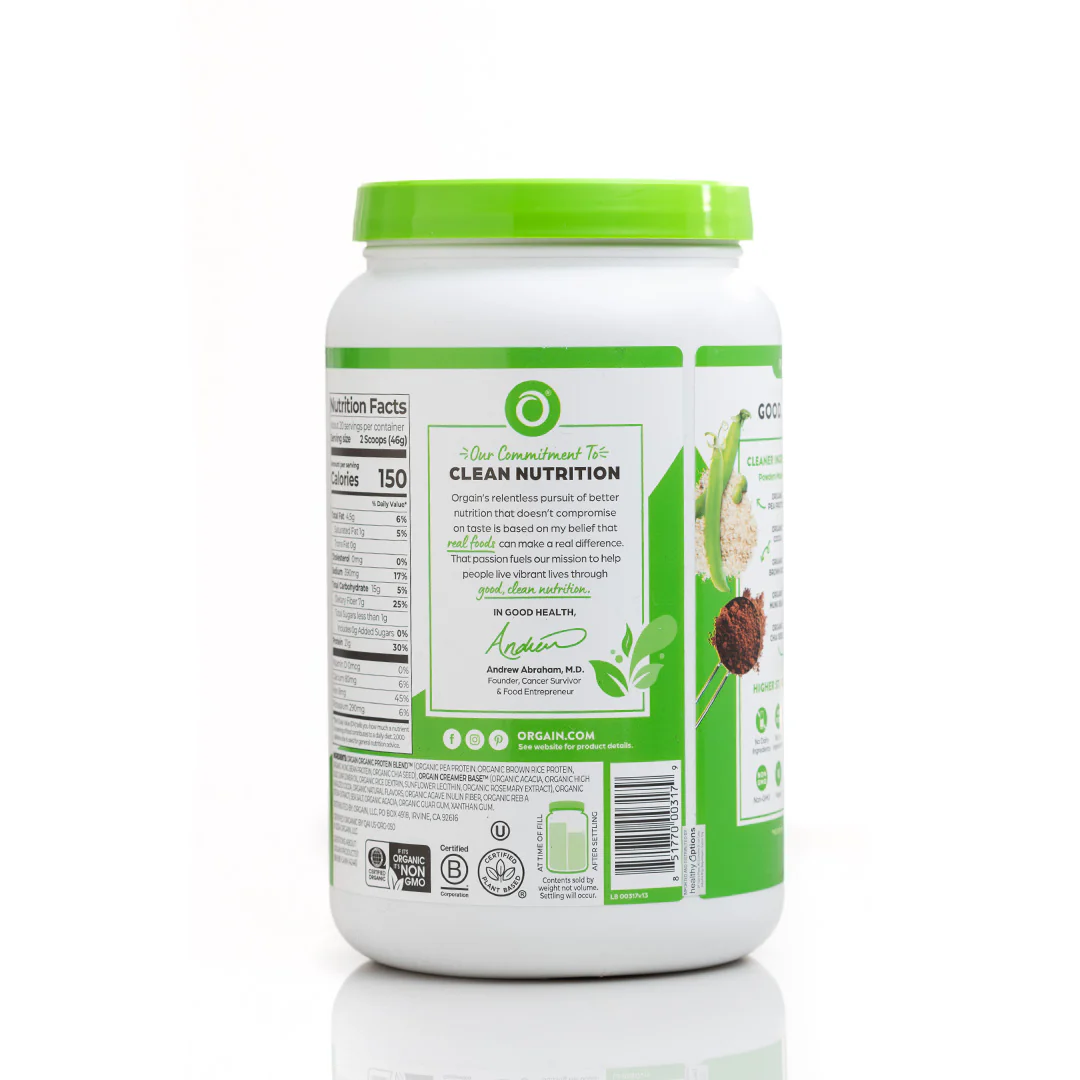 Orgain Plant-Based Organic Protein Powder Creamy Chocolate Fudge 920g - Image 4