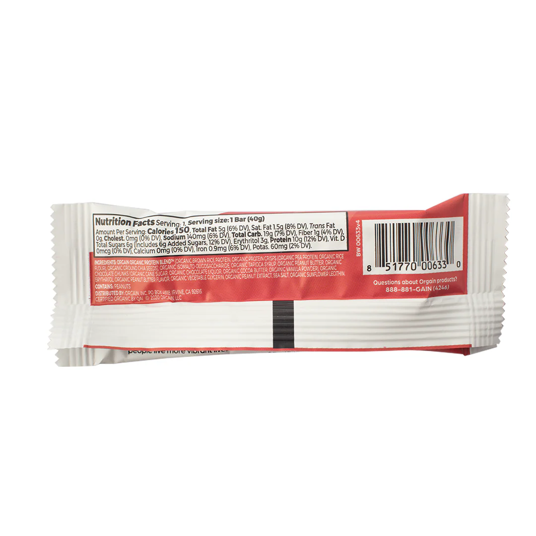 Orgain Protein Snack Bar Peanut Butter Chocolate Chunk 40g - Image 2