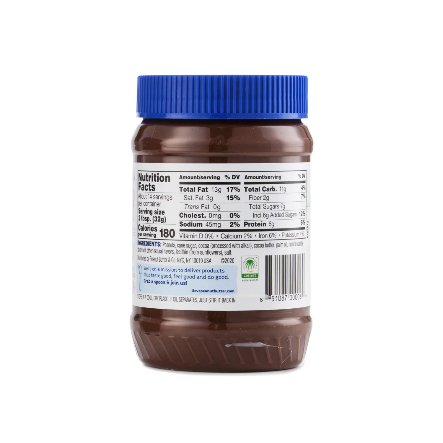 Peanut Butter & Co. Dark Chocolatey Dreams Peanut Butter 454g - Image 2