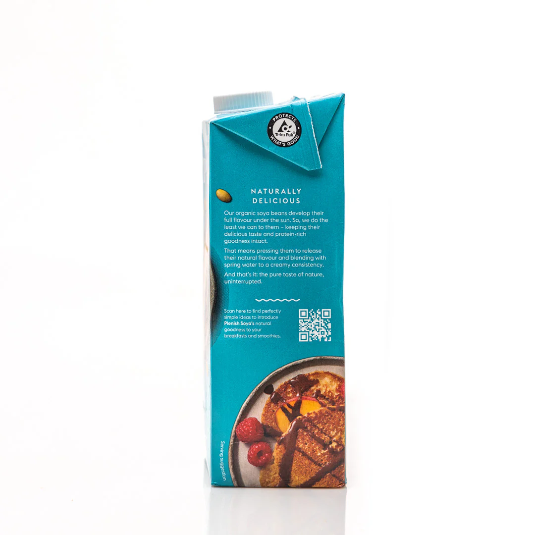 Plenish Organic Unsweetened Soya Milk 1L - Image 4