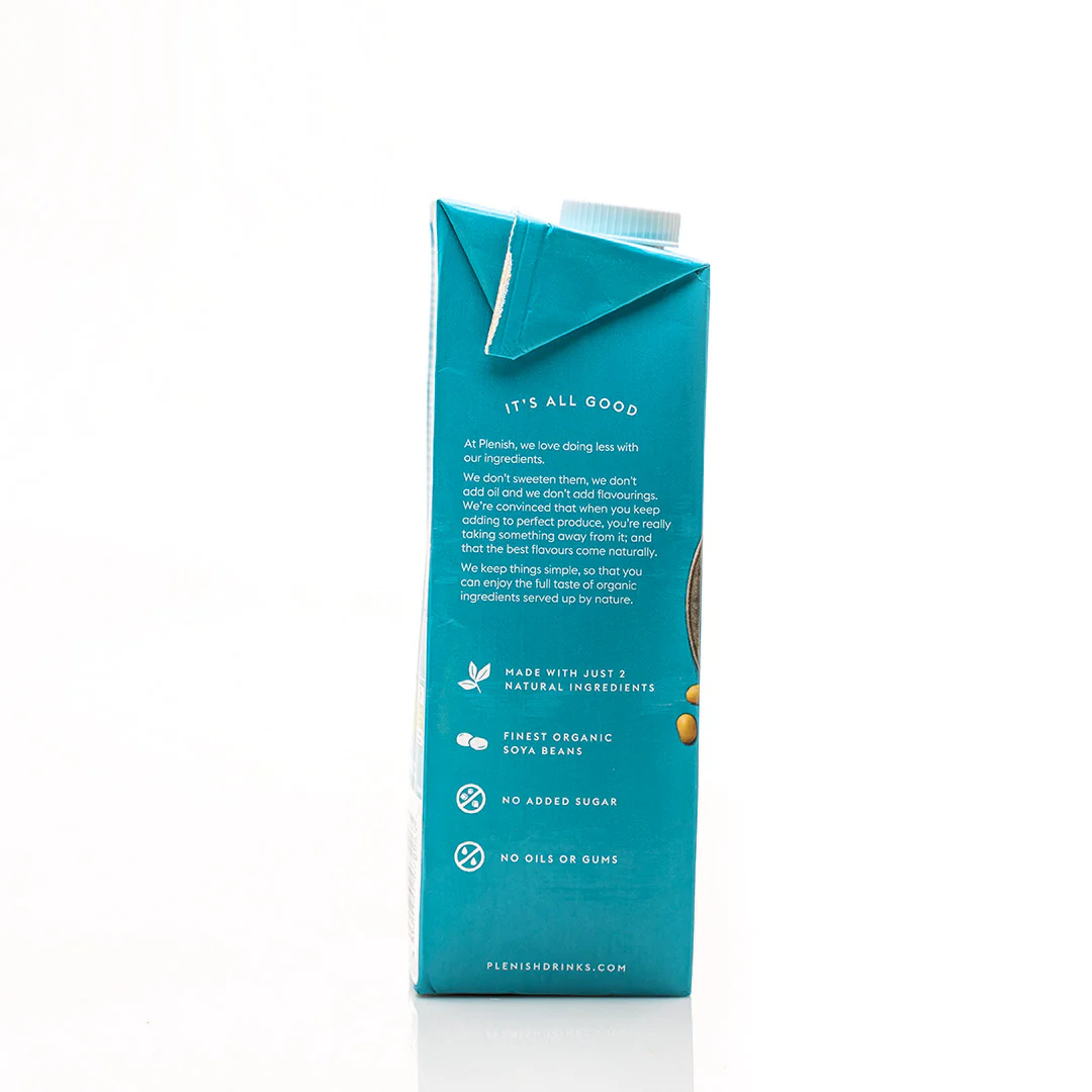 Plenish Organic Unsweetened Soya Milk 1L - Image 5
