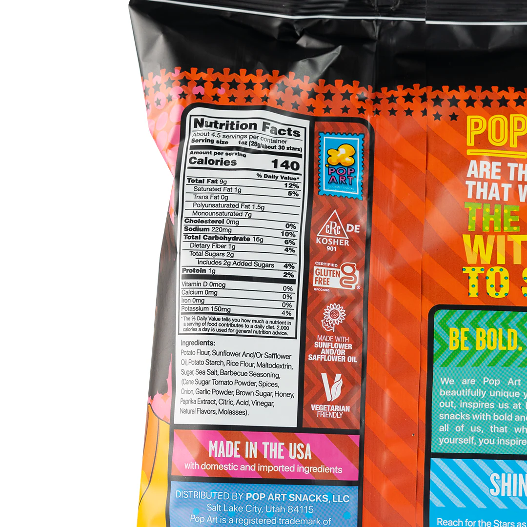 Pop Art Pop Stars Barbecue Potato Bites 128g - Image 2