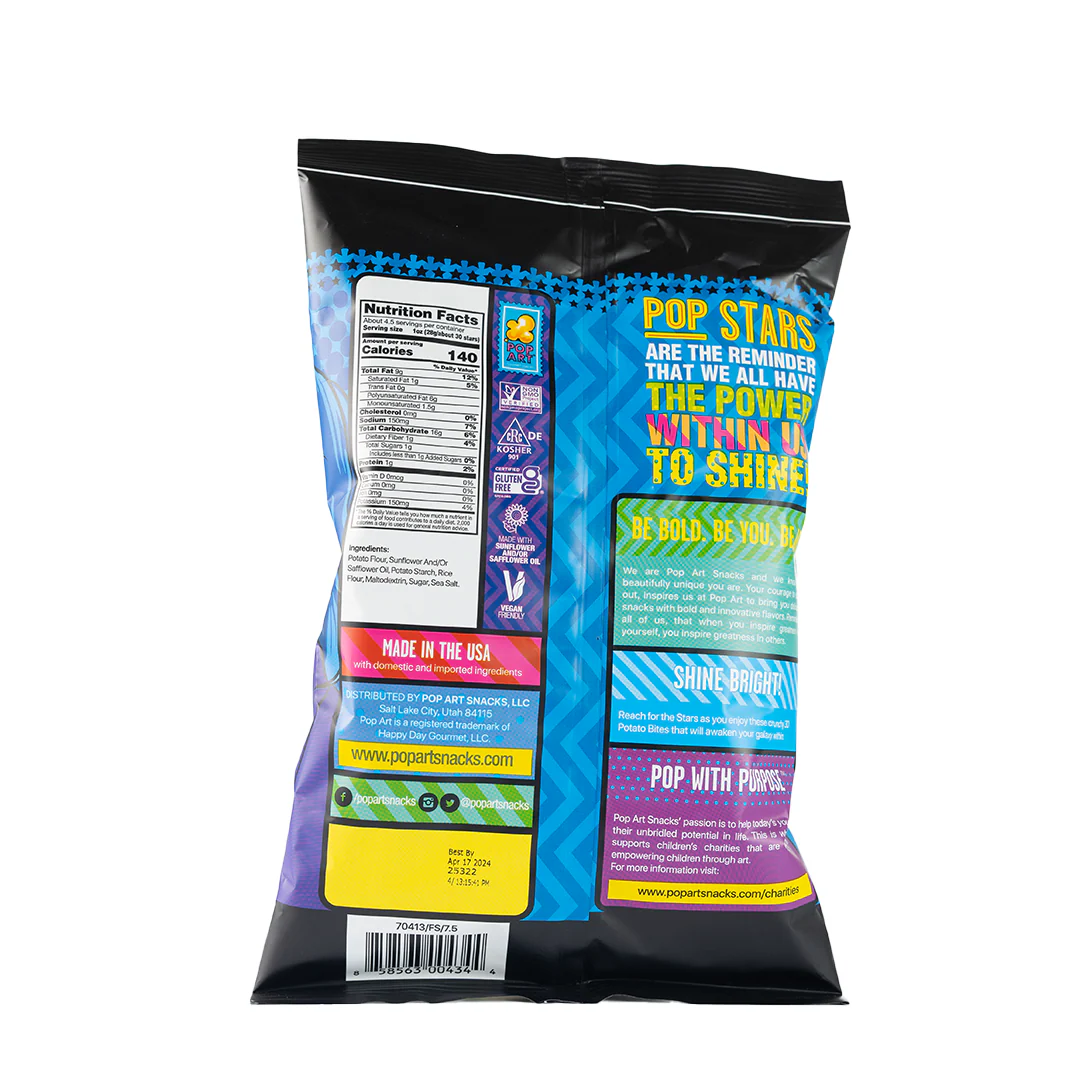 Pop Art Pop Stars Sea Salt Potato Bites 128g - Image 3