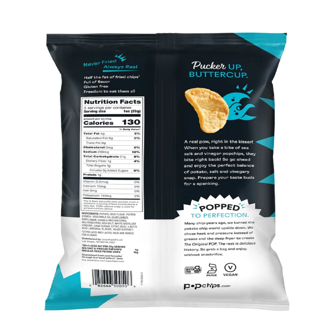 Popchips Sea Salt & Vinegar 142g - Image 2
