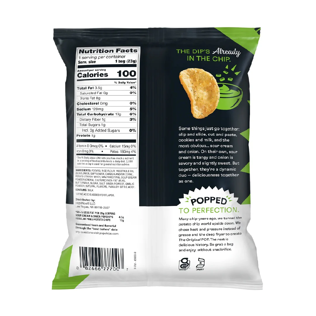 Popchips Sour Cream & Onion 142g - Image 2