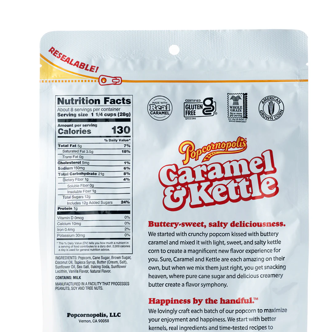 Popcornopolis Caramel & Kettle Popcorn 213g - Image 2