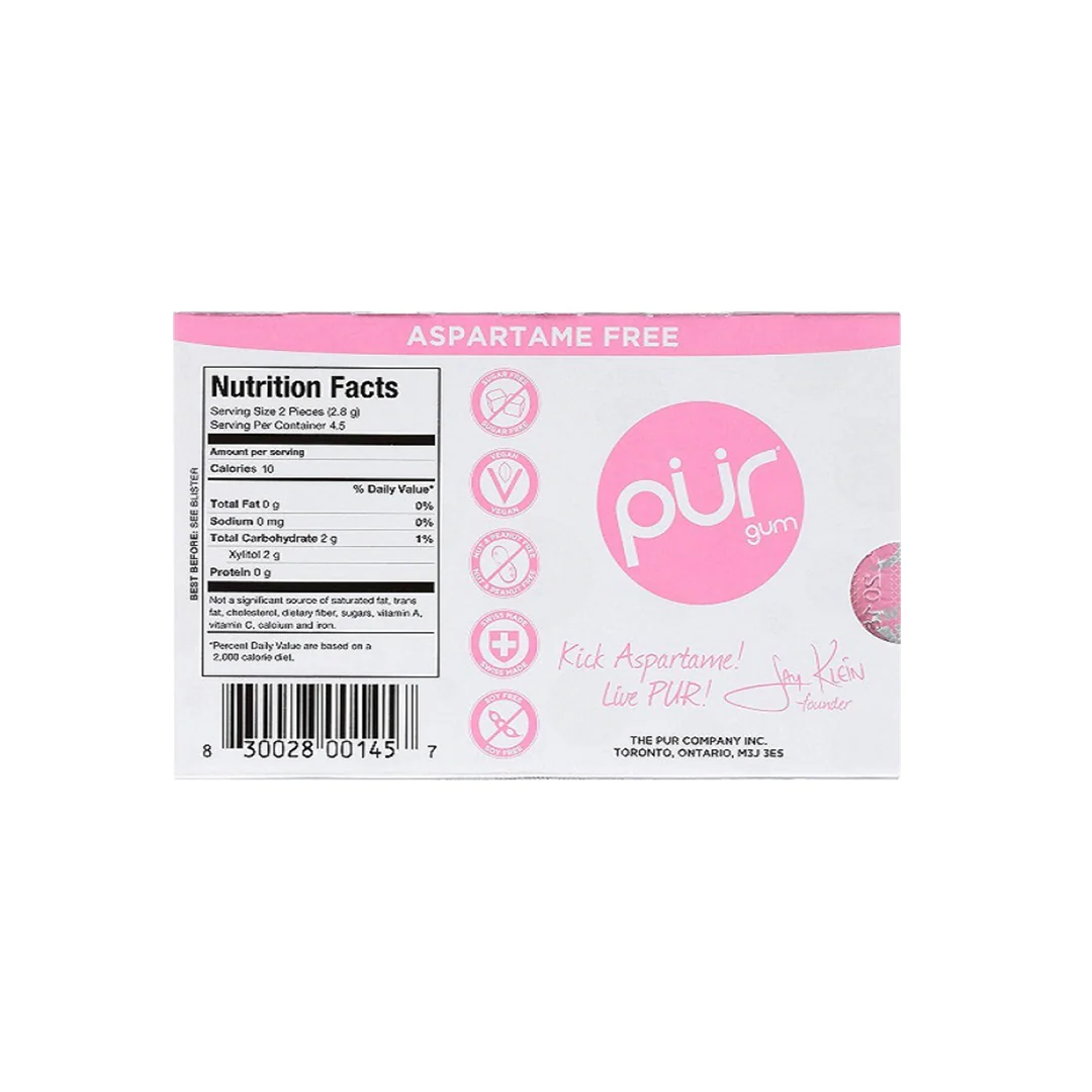 Pur Bubblegum 9 Chewing Gum Pieces - Image 2