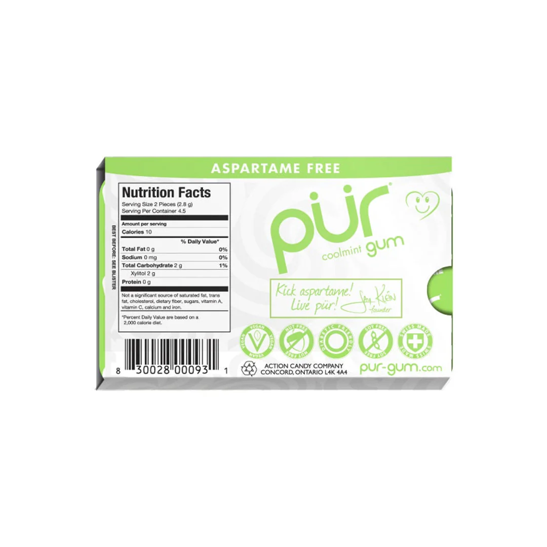 Pur Gum Coolmint 9 Chewing Gum Pieces - Image 2