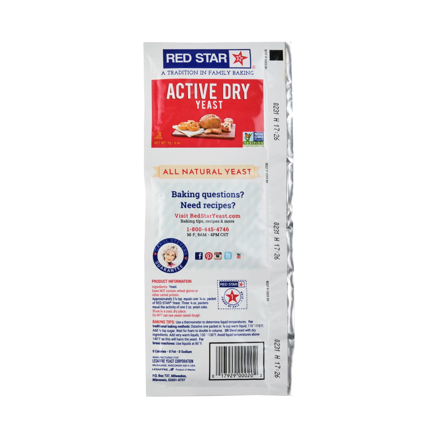Red Star Active Dry Yeast 21g (3 x 7g packets) - Image 2