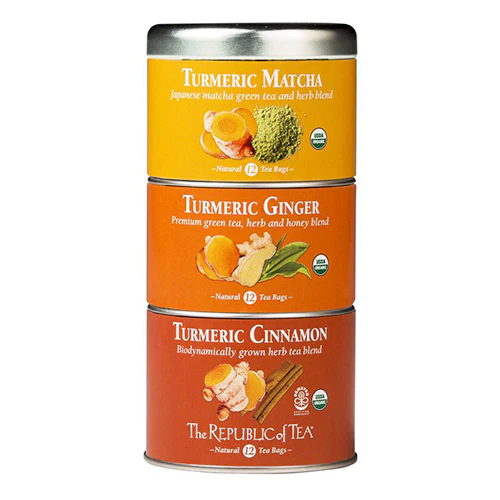 Republic of Tea Organic Turmeric Stackable Tea Tin 36 tea bags