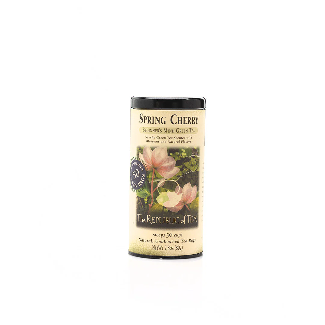 Republic of Tea Spring Cherry Green Tea 50 tea bags