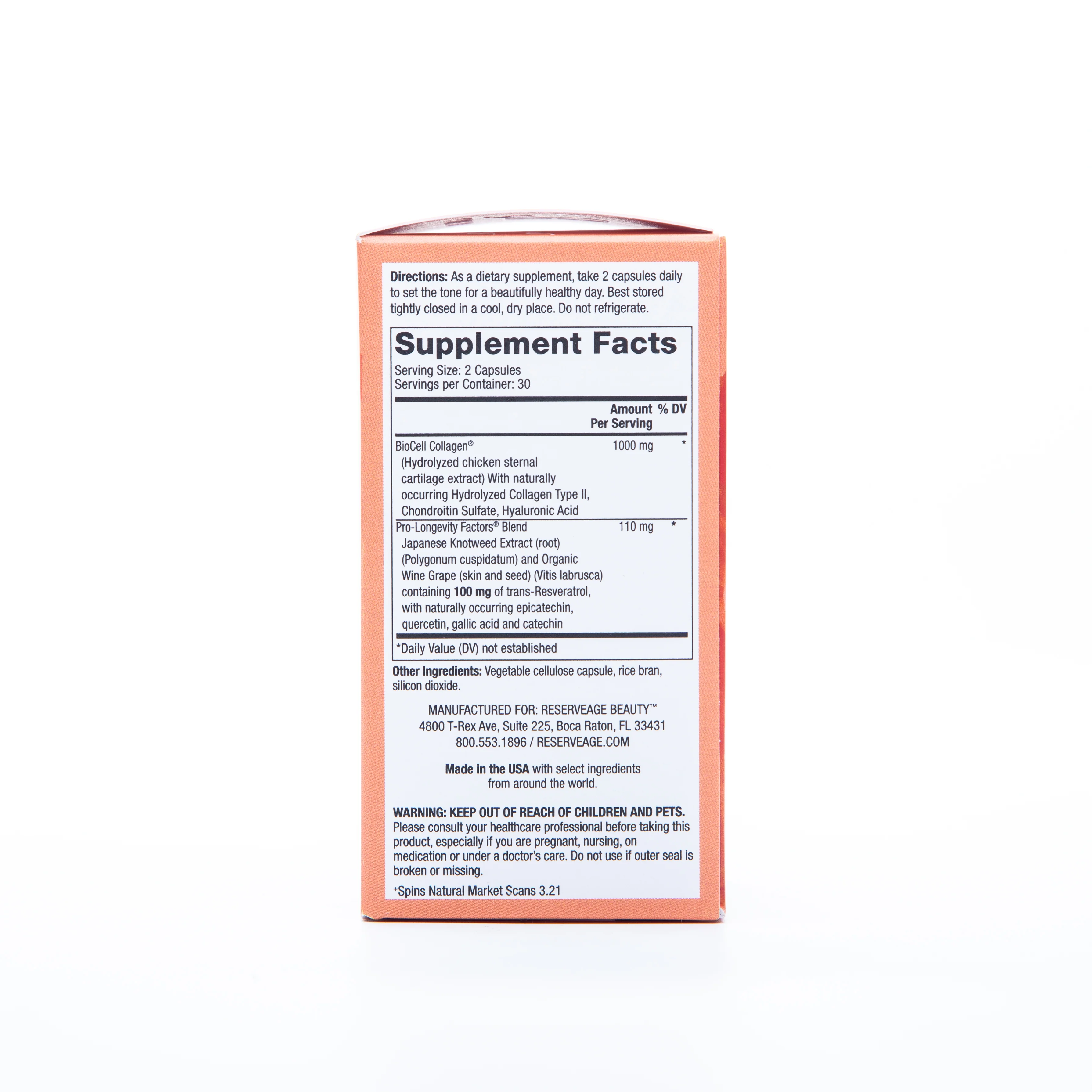 Reserveage Beauty Collagen Booster with Hyaluronic Acid and Resveratrol 60 Capsules - Image 4