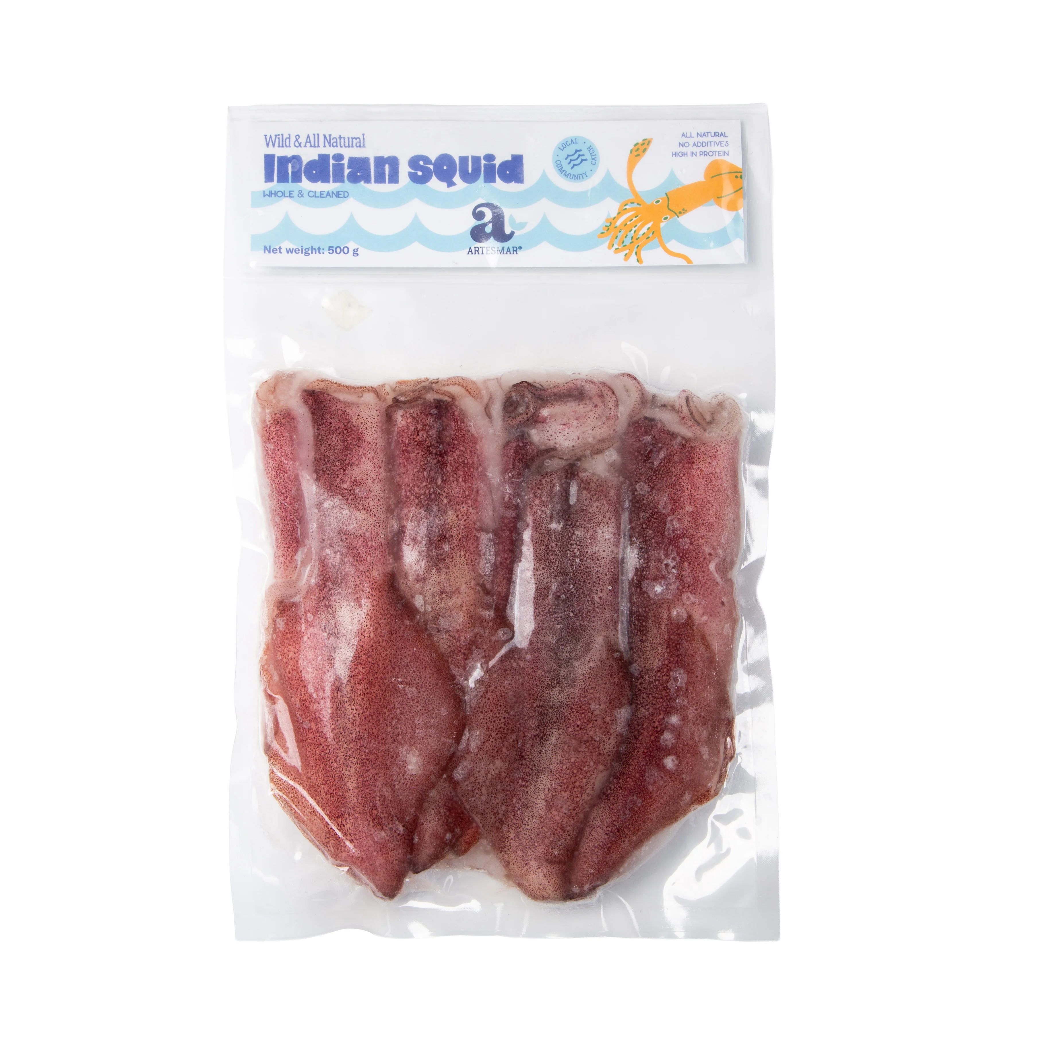 Frozen Artesmar Indian Squid - Large, Cleaned 500g