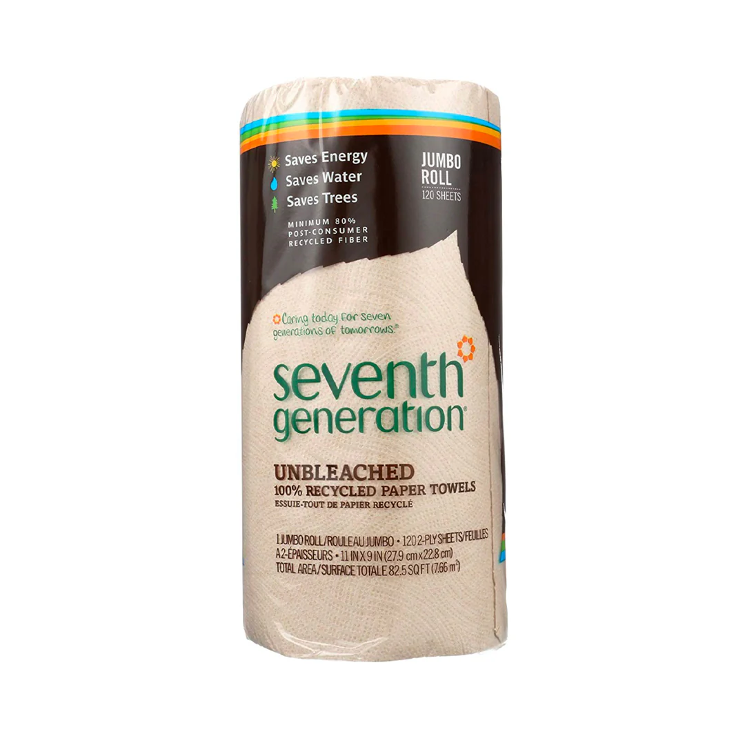 Seventh Generation Unbleached 100% Recycled Paper Towels Jumbo Roll 120 Sheets