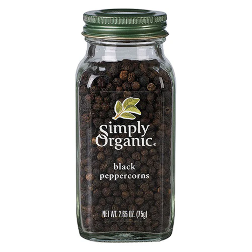 Simply Organic Black Peppercorns 75g