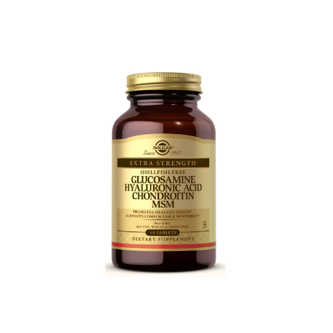 Solgar Glucosamine Hyaluronic Acid Chondroitin MSM Shellfish Free 60 Tablets
