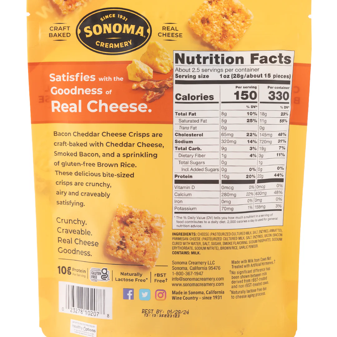 Sonoma Creamery Bacon Cheddar Crisps 63.8g - Image 2