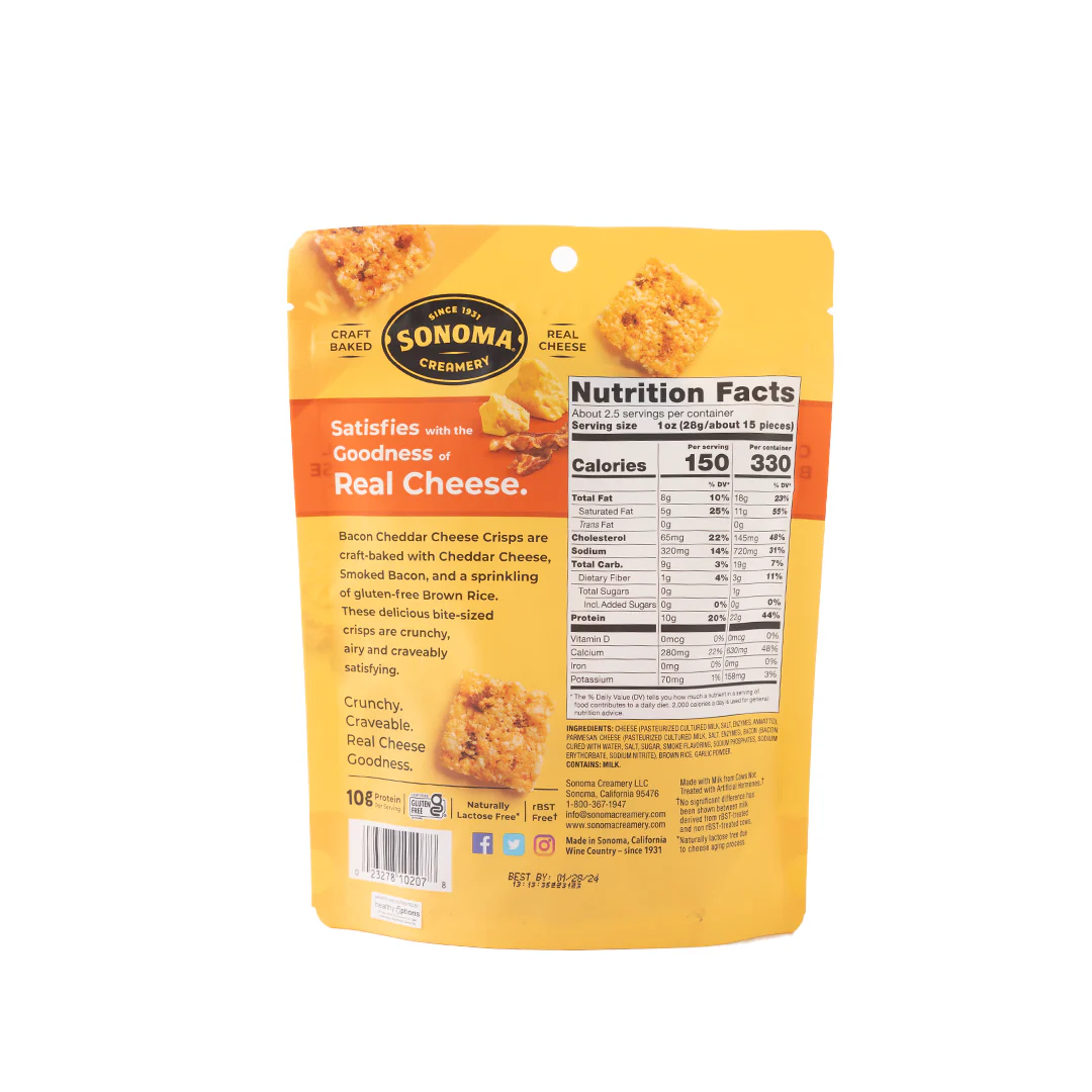 Sonoma Creamery Bacon Cheddar Crisps 63.8g - Image 3