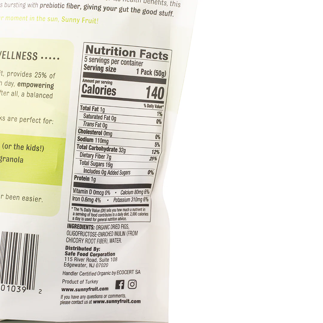 Sunny Fruit Organic Dried Figs with Added Prebiotics 250g - Image 2