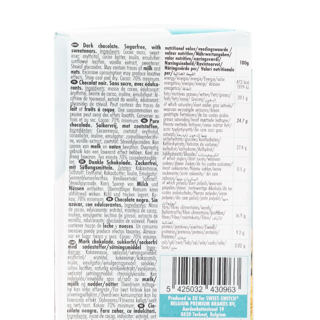 Sweet Switch 70% Dark Chocolate Bar 100g - Image 3