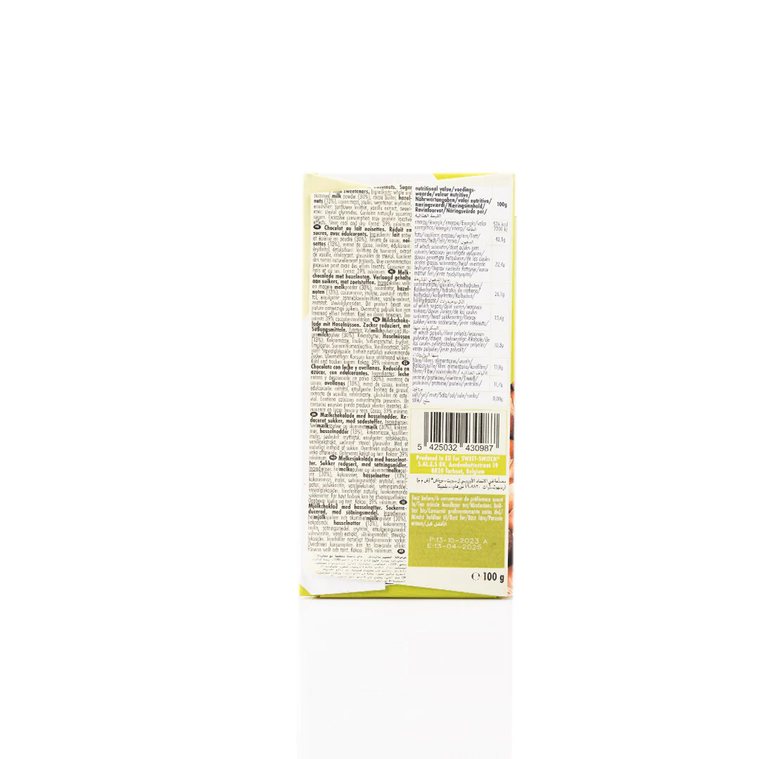 Sweet Switch Milk Chocolate and Hazelnut Bar 100g - Image 2