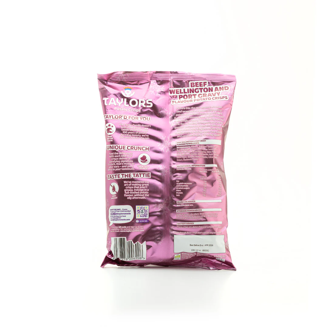 Taylors Beef Wellington and Port Gravy Potato Crisps 150g - Image 2