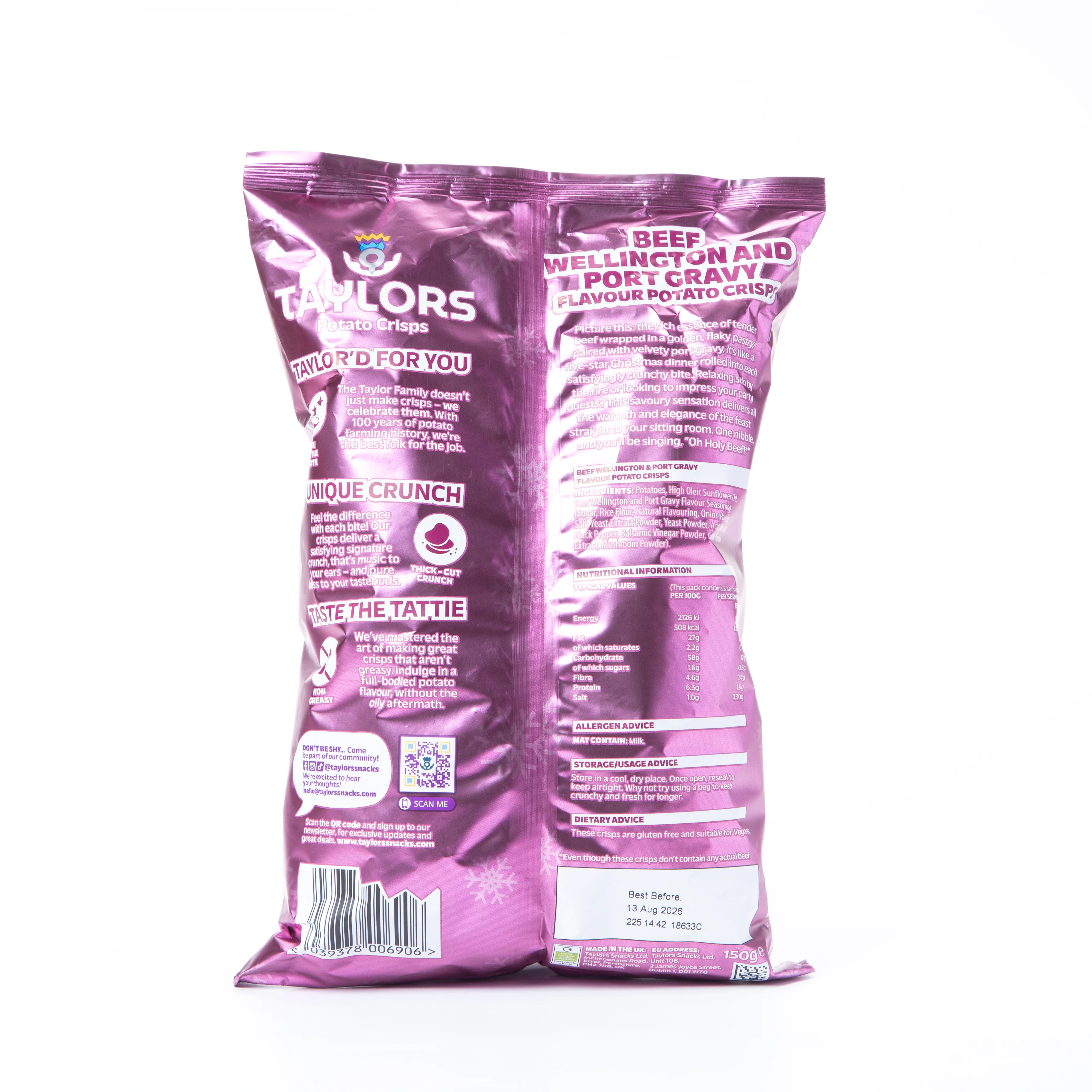 Taylors Beef Wellington and Port Gravy Potato Crisps 150g - Image 4