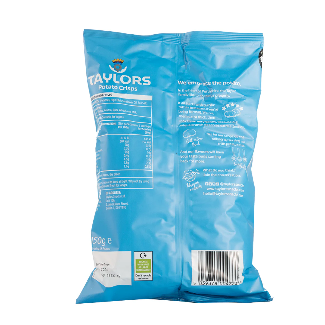 Taylors Sea Salt Potato Crisps 150g - Image 3