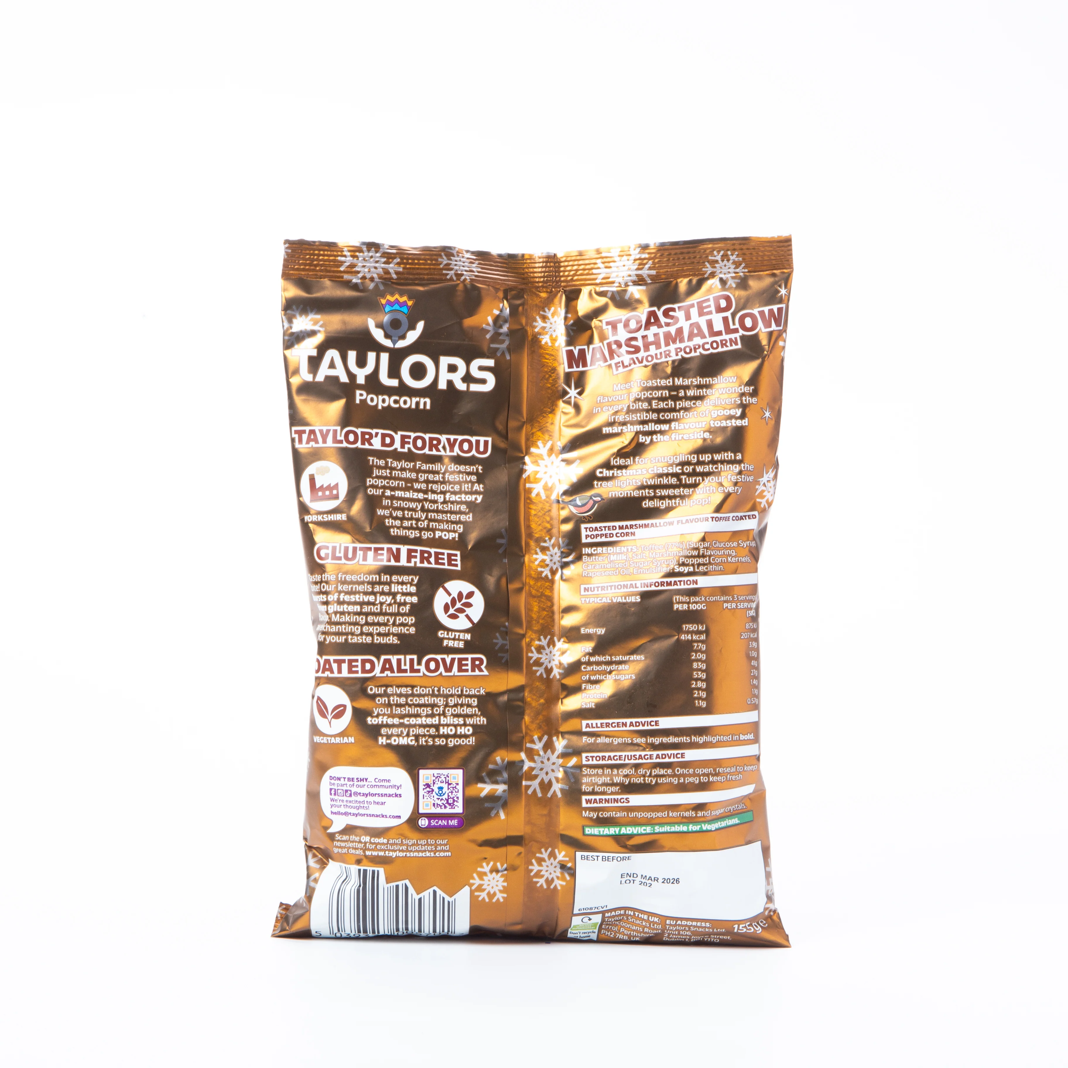 Taylors Toasted Marshmallow Popcorn 155g - Image 3