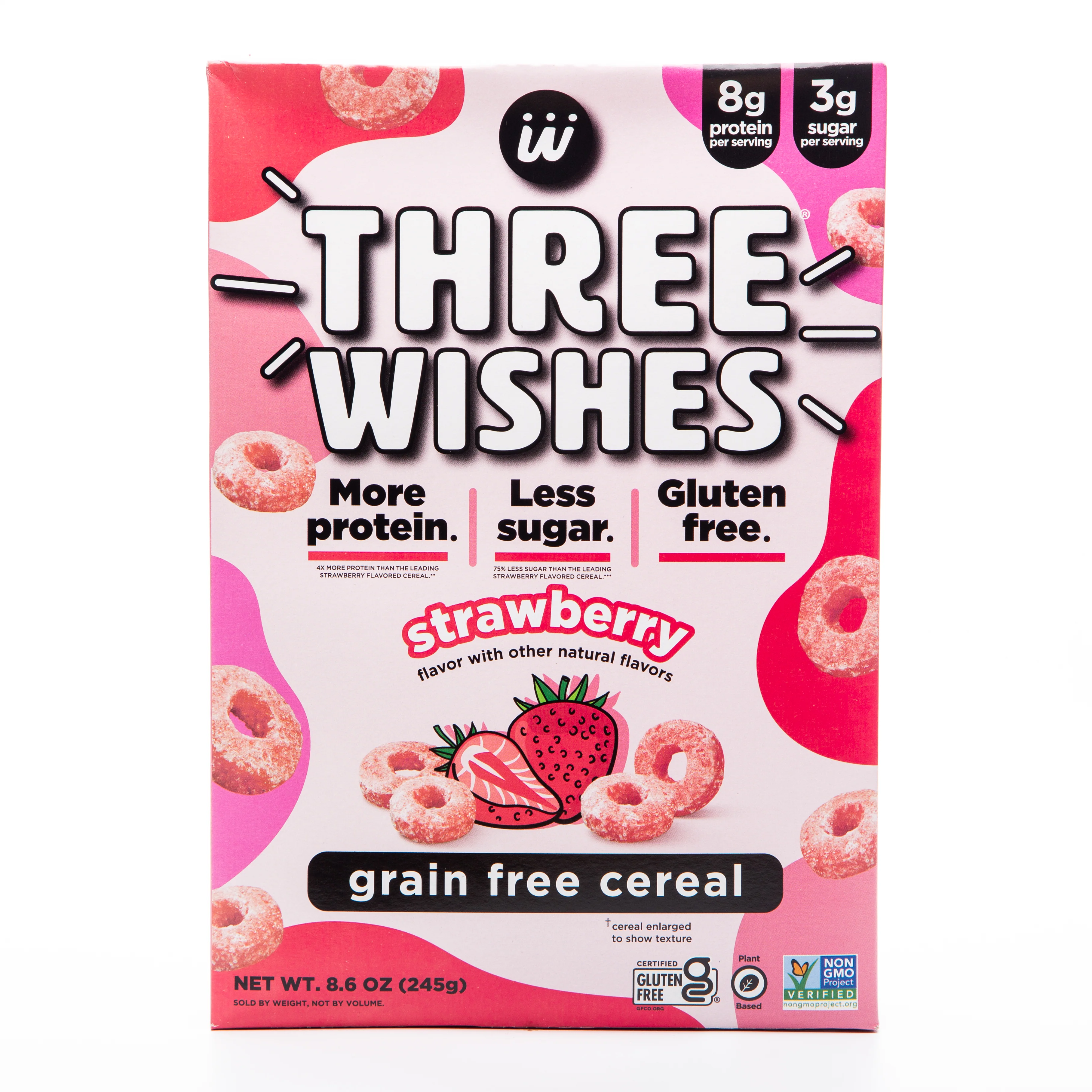 Three Wishes Strawberry Grain-Free Protein Cereal 245g