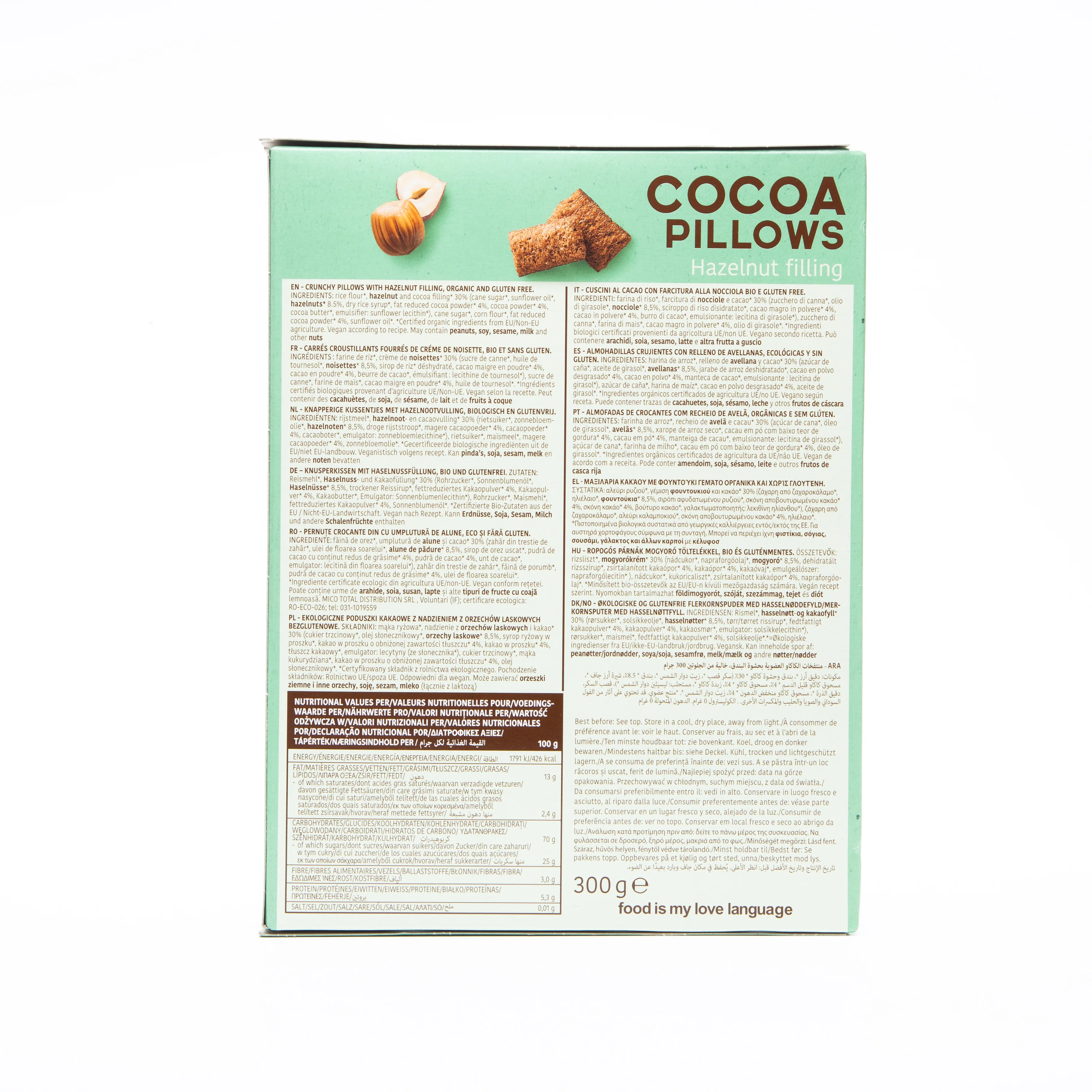Turtle Cocoa Pillows with Hazelnut Filling Cereals 300g - Image 5