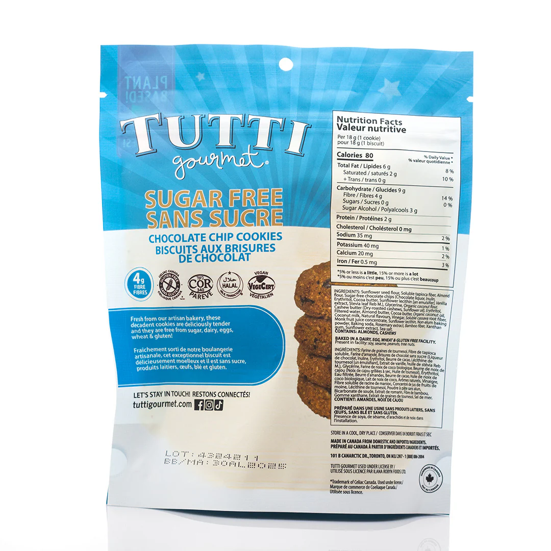 Tutti Gourmet Sugar Free Chocolate Chip Cookies 142g - Image 3