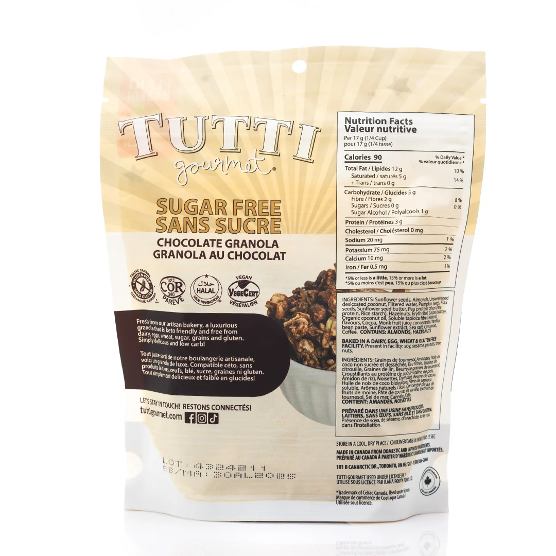 Tutti Gourmet Sugar Free Chocolate Granola 190g - Image 3