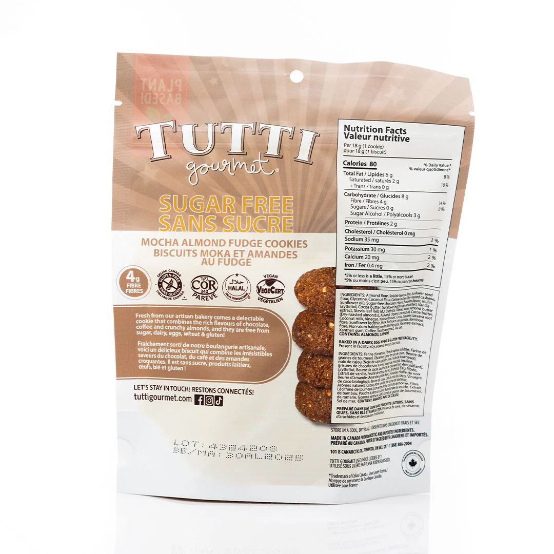 Tutti Gourmet Sugar Free Mocha Almond Fudge Cookies 142g - Image 2