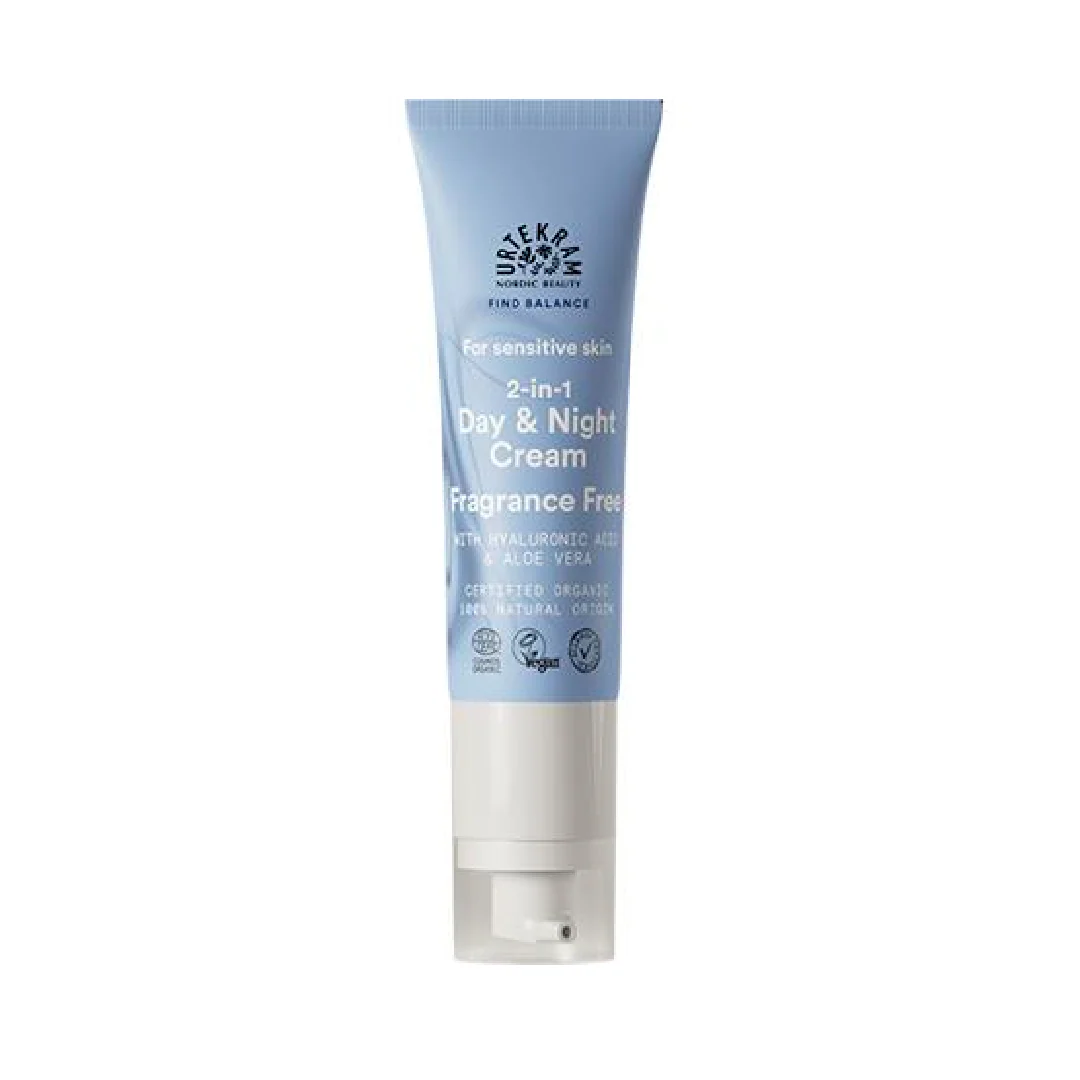 Urtekram Sensitive Skin 2 in 1 Day and Night Cream Fragrance Free 50ml