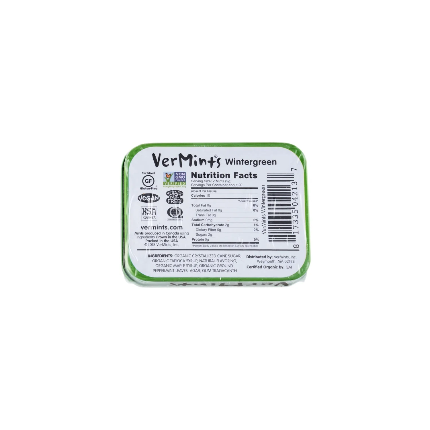 Vermints Organic Mints Wintergreen 40g - Image 2