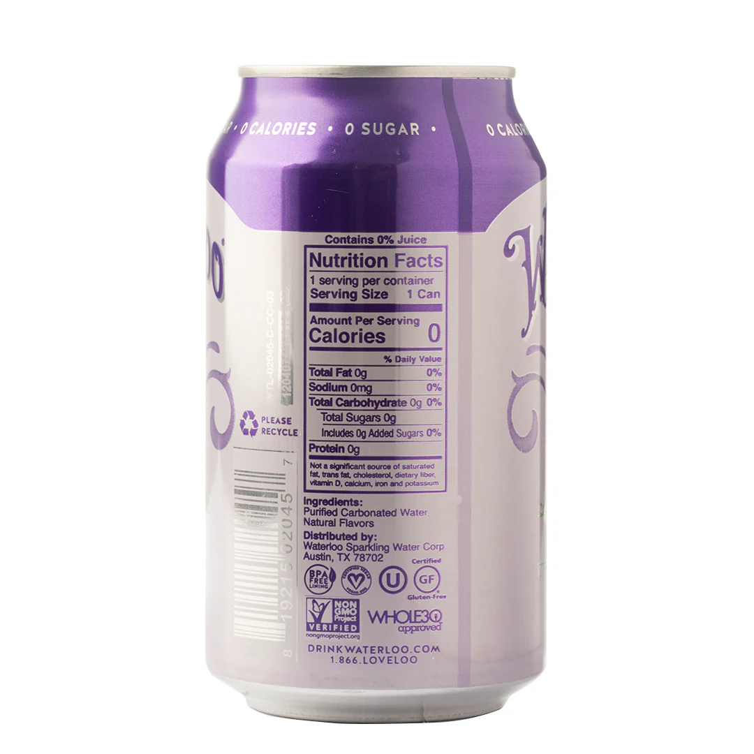 Waterloo Grape Sparkling Water 355ml - Image 2