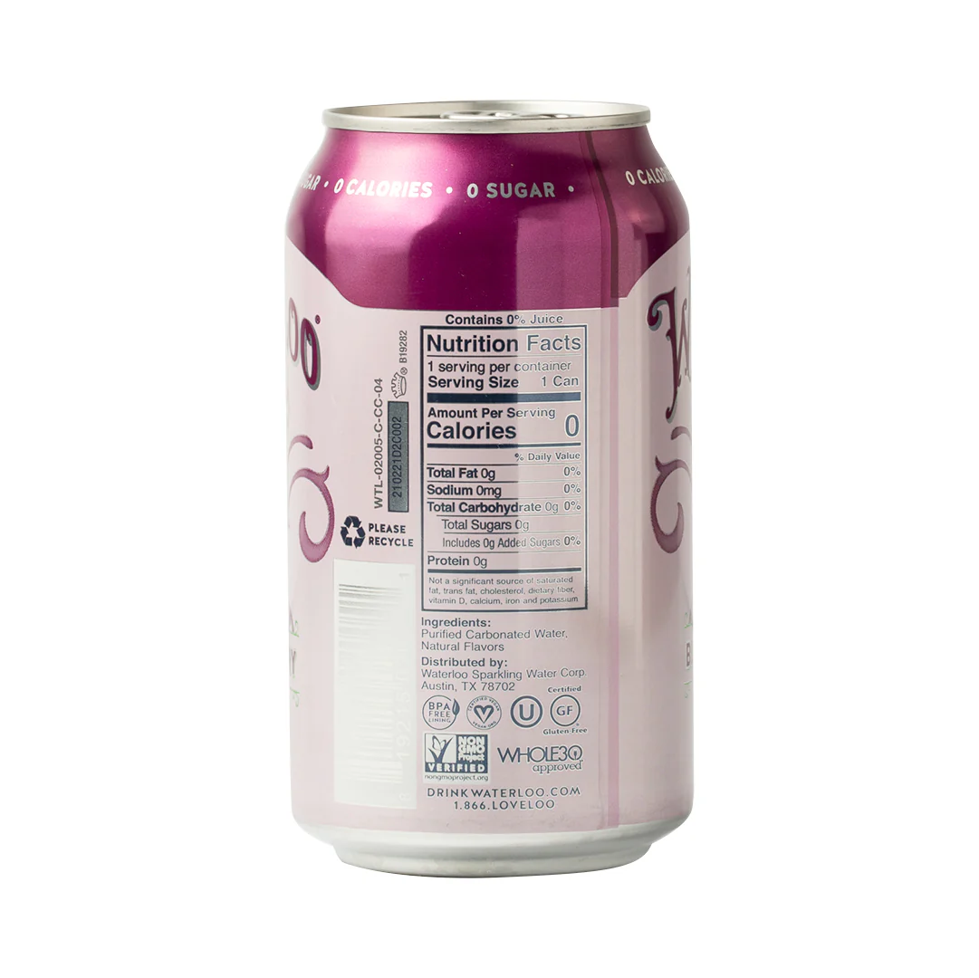 Waterloo Sparkling Water Black Cherry 355mL - Image 2