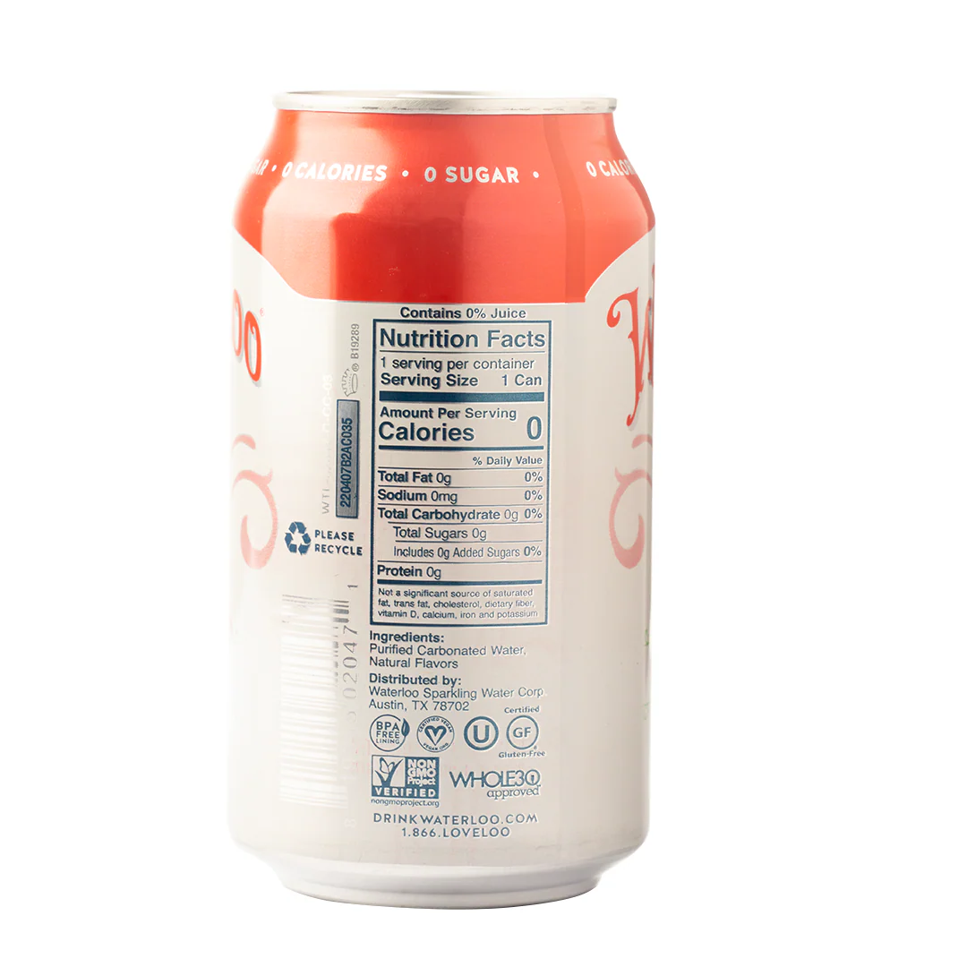 Waterloo Strawberry Sparkling Water 355ml - Image 2