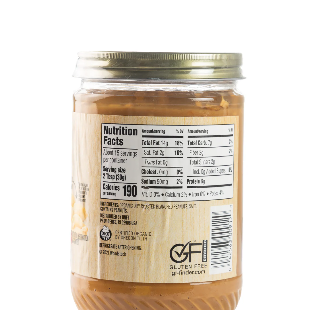 Woodstock Farms Organic Crunchy Peanut Butter 454g - Image 2
