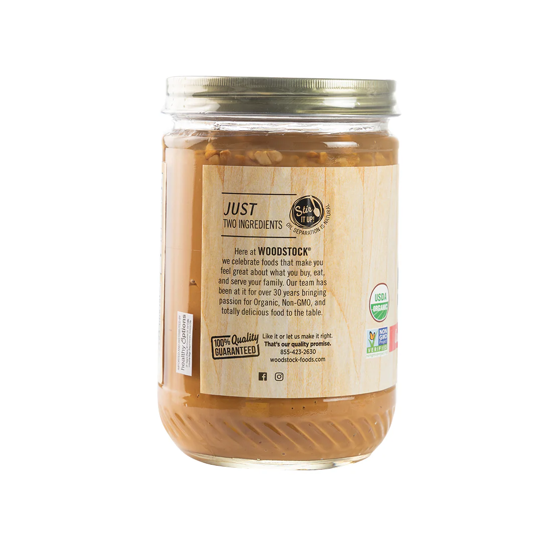 Woodstock Farms Organic Crunchy Peanut Butter 454g - Image 3