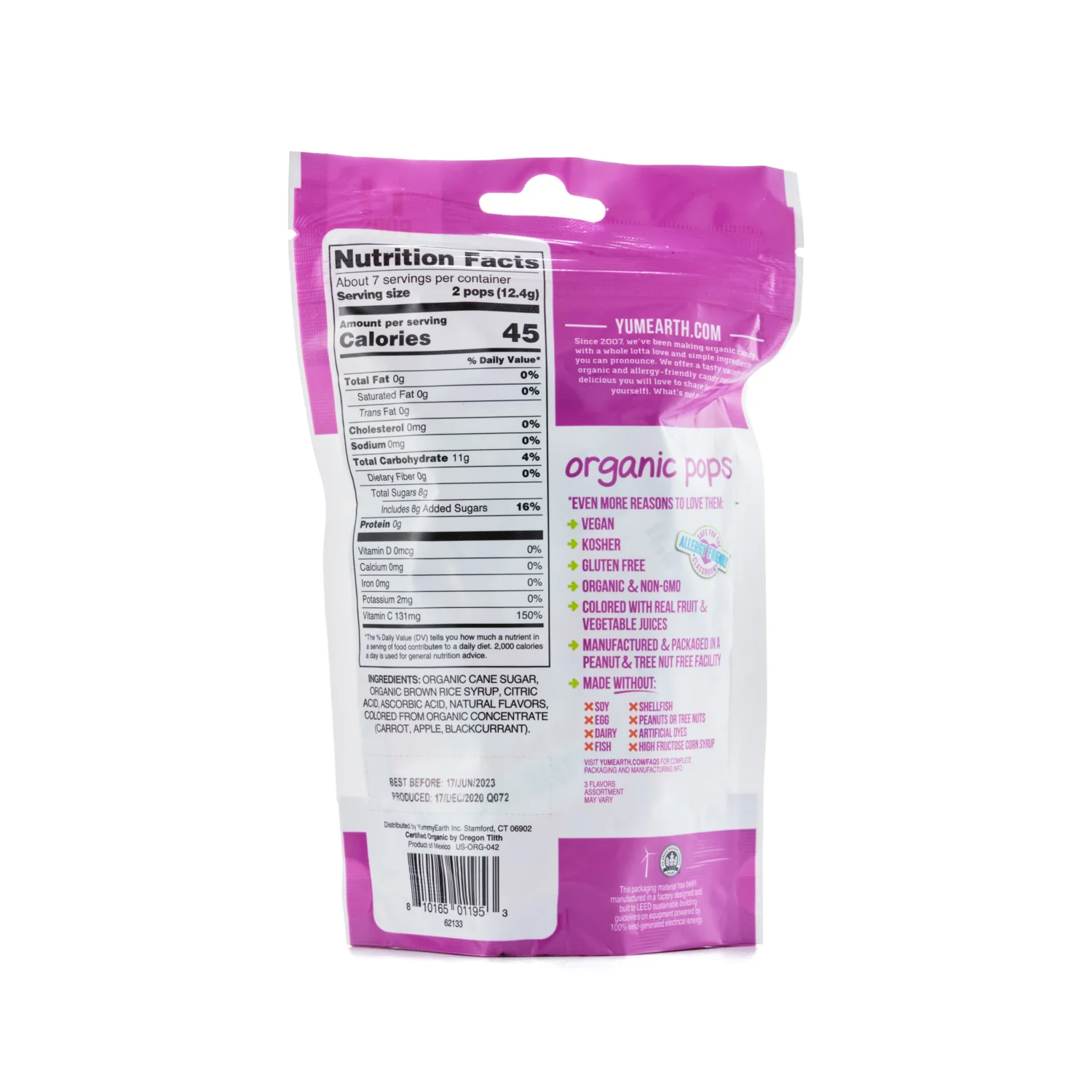 YumEarth Organic Pops Vitamin C 87g - Image 2