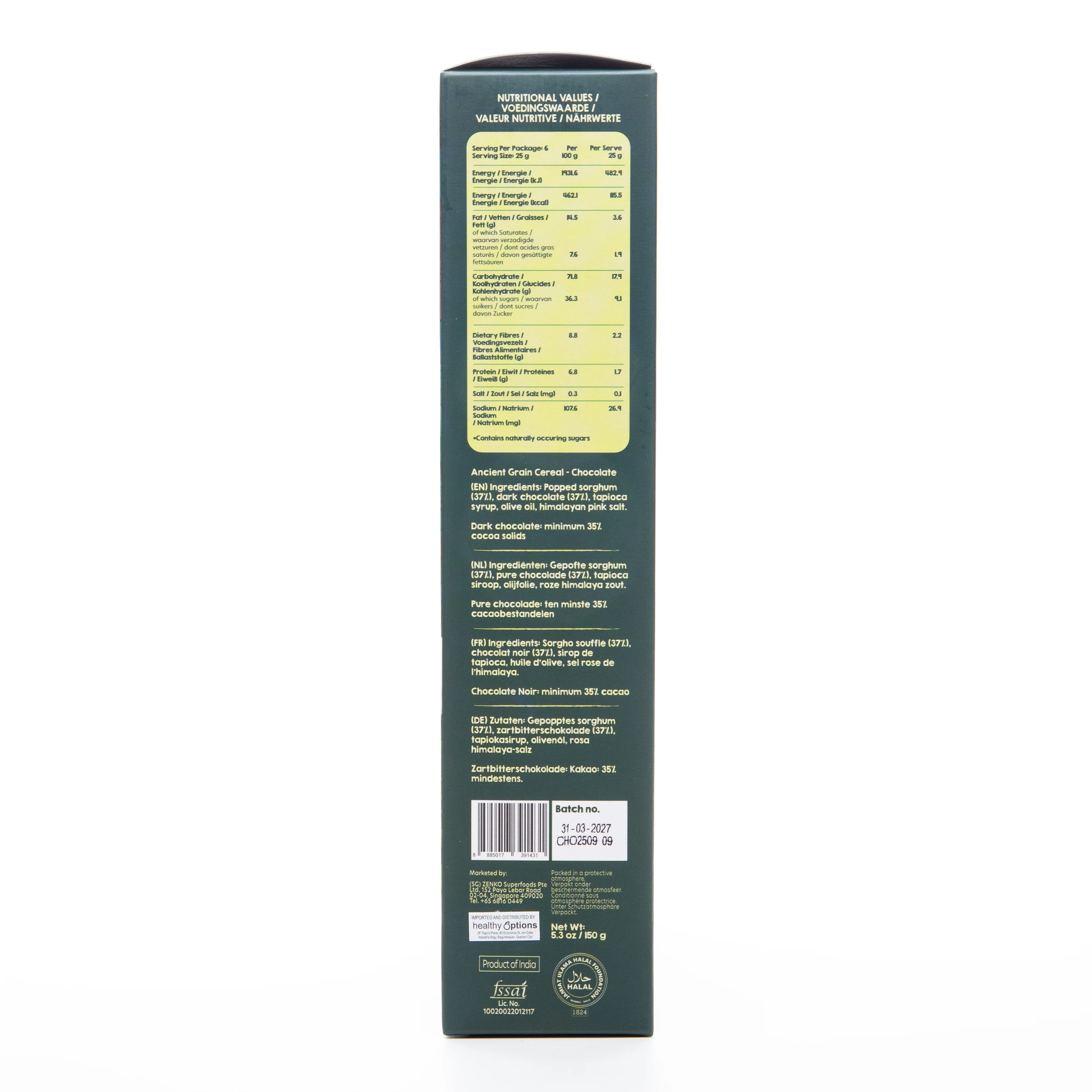 Zenko Ancient Grain Cereal Chocolate 150g - Image 3