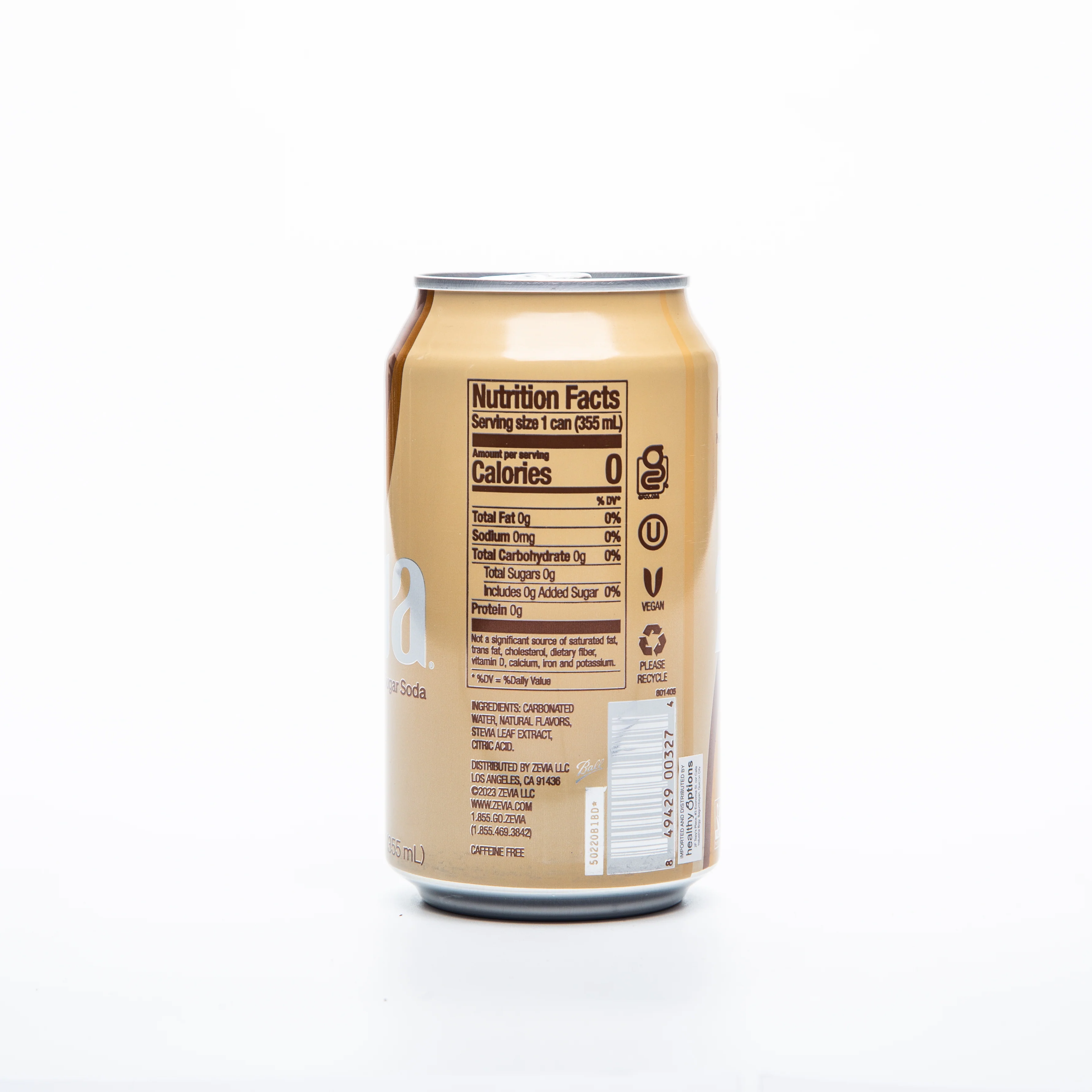 Zevia Creamy Root Beer Soda 355ml - Image 2